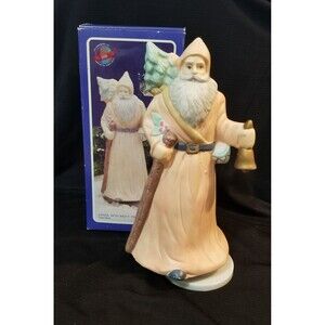 Vtg Santa Spinning Music Figurine Plays "The Twelve Days Of Christmas" 9in tall